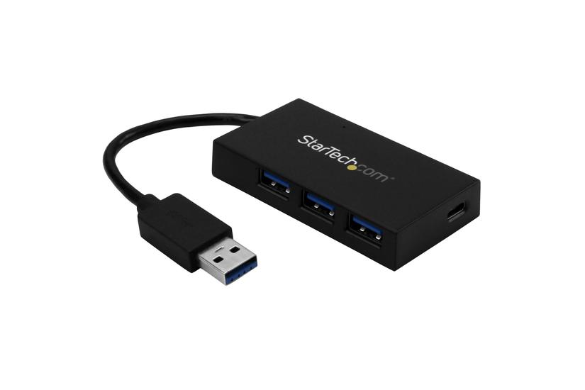 StarTech.com 4 Port USB 3.0 Hub, USB Type-A Hub with 1x USB-C & 3x USB-A (SuperSpeed 5Gbps), USB Bus or Self-Powered, Portable USB 3.1/USB 3.2 Gen 1 BC 1.2 Charging Hub w/ Power Adapter - Windows/macOS/Linux (HB30A3A1CSFS) - hub - 4 porte