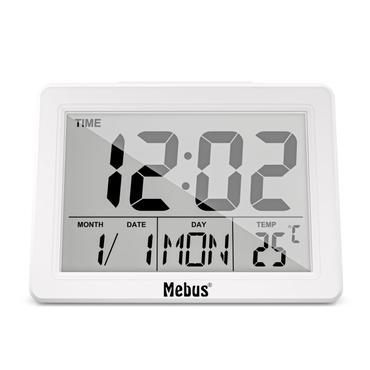 Mebus 25738 v&aelig;kkeur Quartz alarmur Hvid