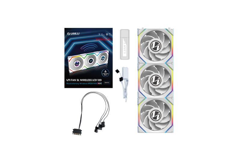 Lian Li UNI FAN SL Wireless LCD Lüfter, ARGB, PWM, 3er-Pack inkl. Controller