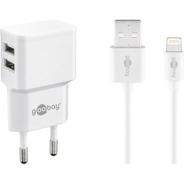 goobay Dual Apple Lightning charger set str&ouml;madapter - USB - 12 Watt