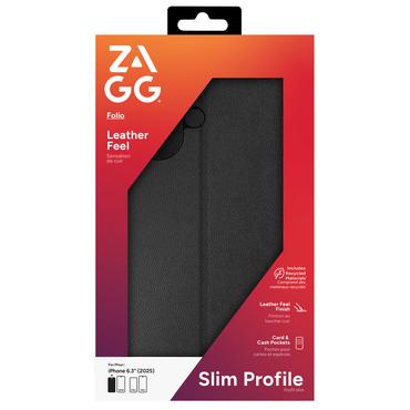 ZAGG Folio mobiltelefon etui 16,5 cm (6.5") Folie Sort