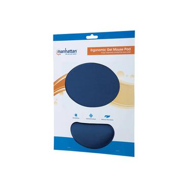 Manhattan Ergonomic Gel Mouse Pad, 230 x 200 x 20mm, Low friction, Non slip base, Polyester jersey, neoprene and polyurethane gel, Card Retail Packaging