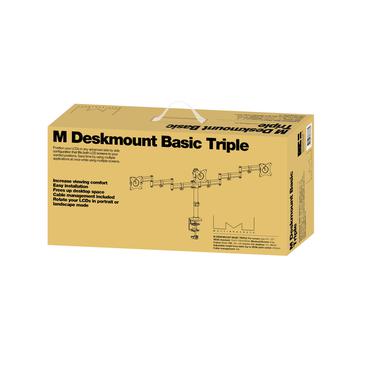 Multibrackets M Deskmount Basic Triple monteringssats - f&ouml;r 3 LCD-bildsk&auml;rmar - svart
