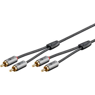 Stereo RCA Cable, 3 m, Sharkskin Grey