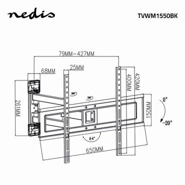 Nedis TVWM1550BK TV mount/stand 177.8 cm (70") Black