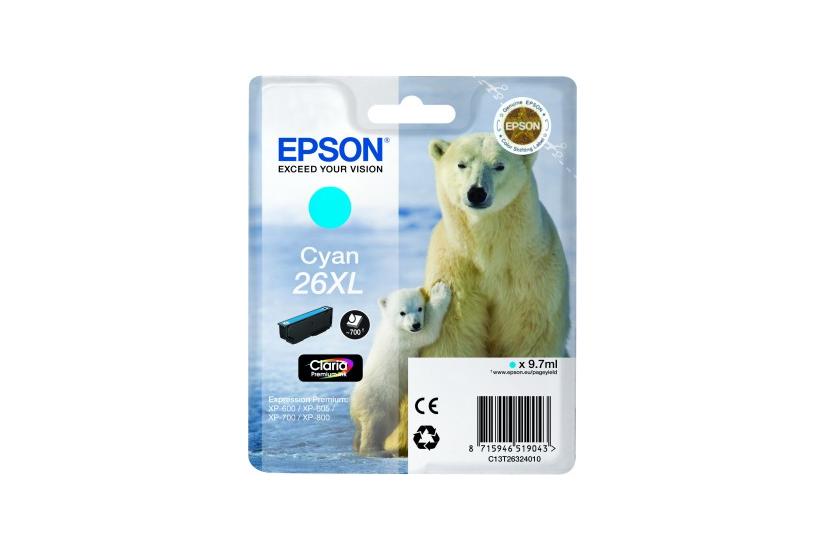 Epson 26XL - XL - cyan - original - bl&aelig;kpatron