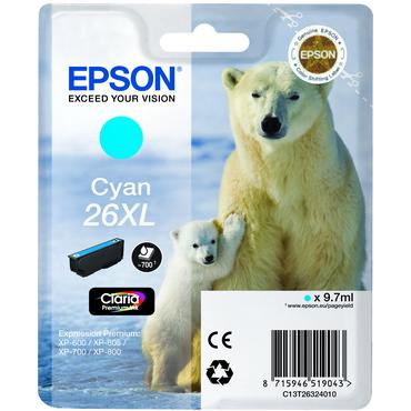 Epson 26XL - XL - cyan - original - bl&aelig;kpatron