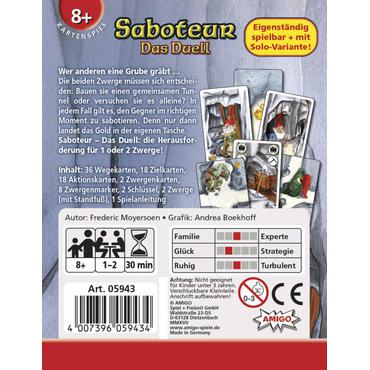 Amigo 05943 brætspil Saboteur - Das Duell 30 min. Kortspil Taktisk