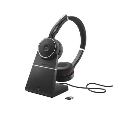 Jabra Evolve 75 SE MS Stereo - headset - med laddningsställ