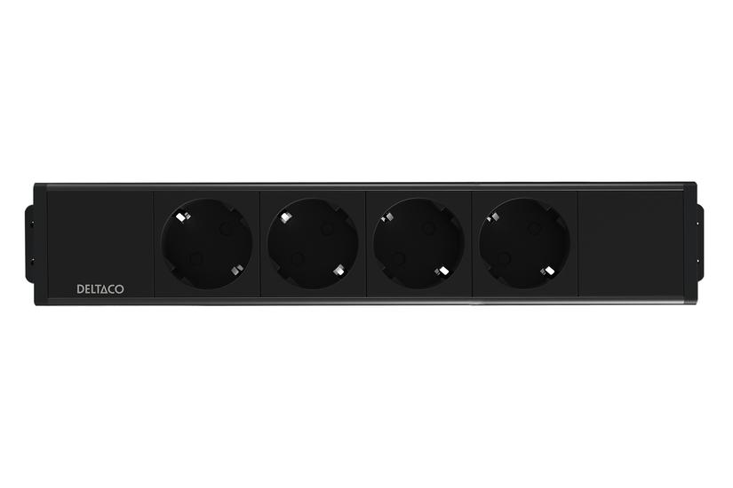 Under-desk Outlet, 4 outlets, GST18 end cap connector, 1 in, 2 out