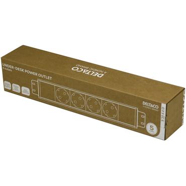 Under-desk Outlet, 4 outlets, GST18 end cap connector, 1 in, 2 out