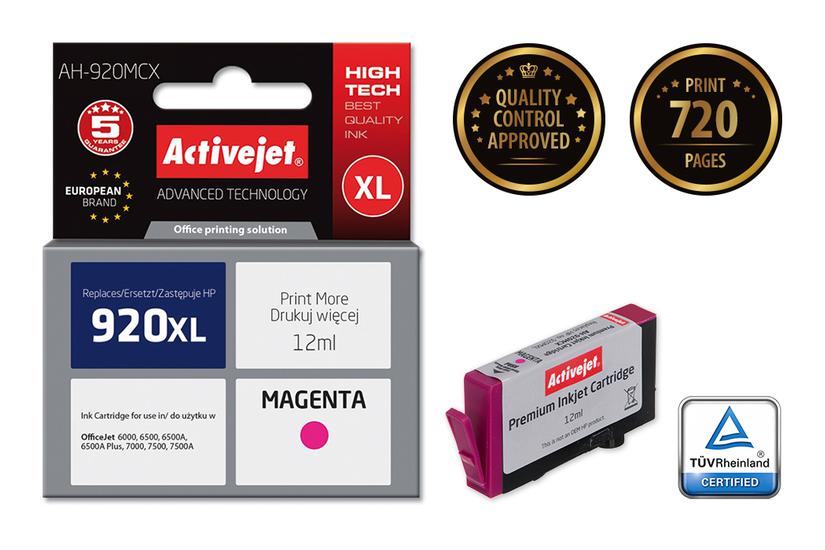 Activejet AH-920MCX Bl&aelig;k (erstatning HP 920XL CD973AE; Premium; 12 ml; r&oslash;d)