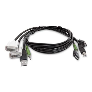 StarTech.com SK2DVI2HDMMKVM06-TAA KVM-kabel Sort 1,8 m