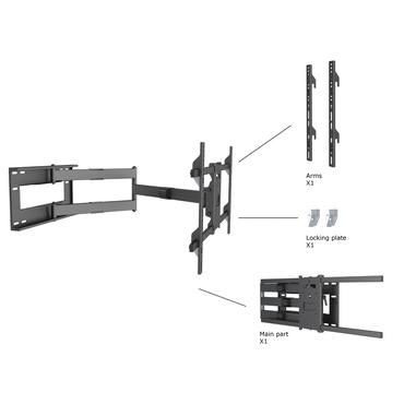 Multibrackets M Universal Long Reach Arm f&auml;ste - f&ouml;r platt panel - svart