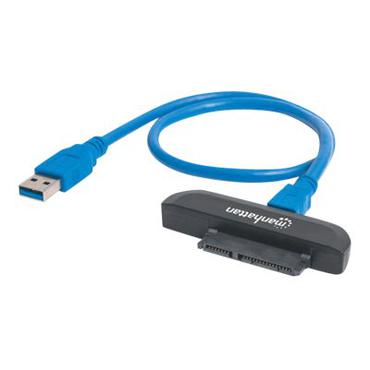 Manhattan USB-A to SATA 2.5" Adapter Cable, 42cm, Male to Male, 5 Gbps (USB 3.2 Gen1 aka USB 3.0), Supports 48-bit LBA, Blister