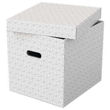 Esselte Cube - presentkartong - 36.5 cm x 32 cm x 31.5 cm - vit - paket med 3