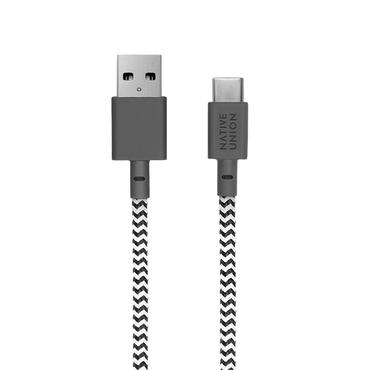 Native Union Belt Cable XL USB-kabel 3 m USB A USB C Sort, Hvid