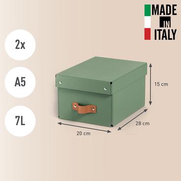 Leitz Puro opbevaringsboks med l&aring;g, small, 7 L, 100 % recirkuleret karton, pakke med 2 stk