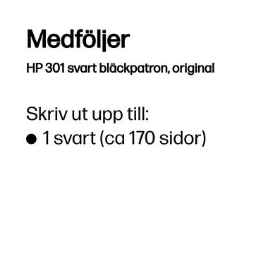 HP Original 301-bl&aelig;kpatron, sort