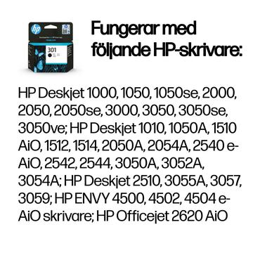 HP Original 301-bl&aelig;kpatron, sort