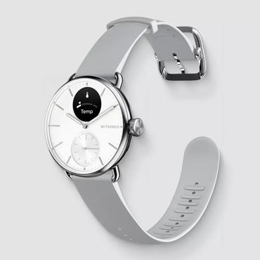 Withings ScanWatch 2 - rostfritt st&aring;l - smart klocka med hybridfunktion med band - p&auml;rlvit