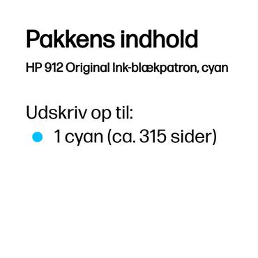 HP 912 Original Ink-blækpatron, cyan