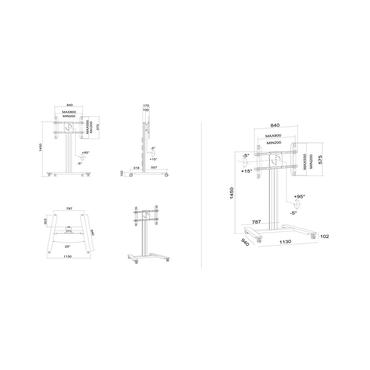 Multibrackets M Public Display Stand 145 Single st&auml;ll - f&ouml;r LCD-display - svart