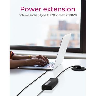 ICY BOX IB-HUB1430 stikkontakt Sort