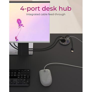 ICY BOX IB-HUB1430 stikkontakt Sort