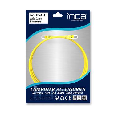 Inca CAT6 RJ45 3 m netværkskabel Gul U/UTP (UTP)