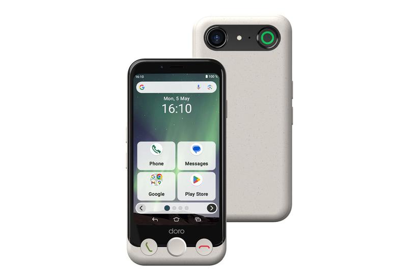 Doro Aurora A11 Smartphone 4.5" Dual SIM Android 14 4G USB-C 4GB 3000 mAh Hvid - 64GB