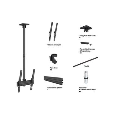 Multibrackets PRO Series M Ceiling Mount Pro MBC1UP 400x600 - konsol - för LCD-display - svart