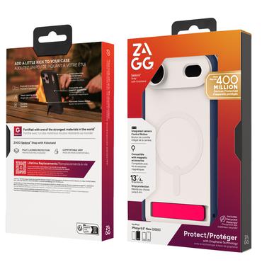 ZAGG Sedona Snap Kickstand mobiltelefon etui 16,5 cm (6.5") Cover Bl&aring;, Hvid, R&oslash;d