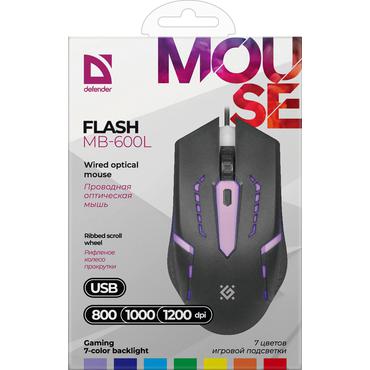 Defender FLASH MB-600L mus Spil Ambidextrous USB Type-A Optisk 1200 dpi