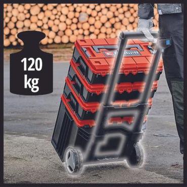 EINHELL E-Case Tower - Systemkoffer f&uuml;r Aufbewahrung & Transport (spritzwassergesch&uuml;tzt - max. 120 kg - incl. 1x E-Case L + 2x E-Case S + Zubeh&ouml;r) (4540015)