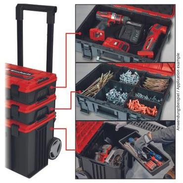 EINHELL E-Case Tower - Systemkoffer f&uuml;r Aufbewahrung & Transport (spritzwassergesch&uuml;tzt - max. 120 kg - incl. 1x E-Case L + 2x E-Case S + Zubeh&ouml;r) (4540015)