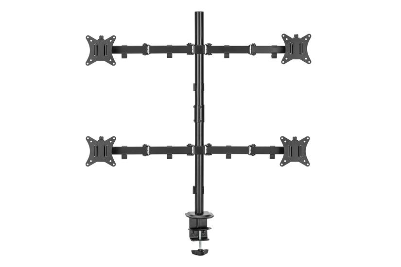 Quad Desk Mount, tilt, swivel, rotate, 13-32", 9 kg