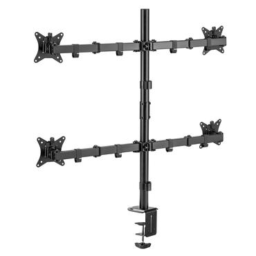 Quad Desk Mount, tilt, swivel, rotate, 13-32", 9 kg