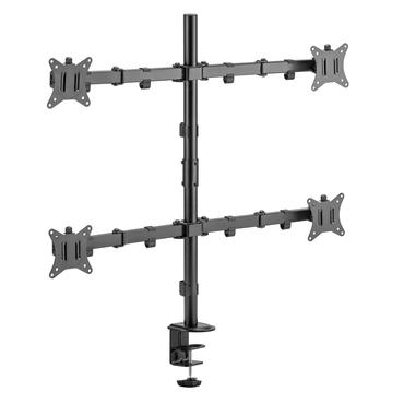 Quad Desk Mount, tilt, swivel, rotate, 13-32", 9 kg