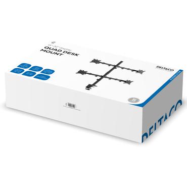 Quad Desk Mount, tilt, swivel, rotate, 13-32", 9 kg