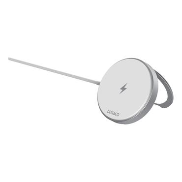 DELTACO tr&aring;dl&ouml;s laddningsplatta/laddningsstativ - med magnet och stativ - 15 Watt