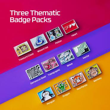 HyperX Badge Pack &ndash; s&oslash;de, magnetiske badges
