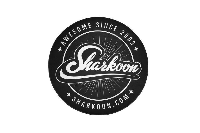 Sharkoon - golvmatta - rund - 120 cm - svart, vit