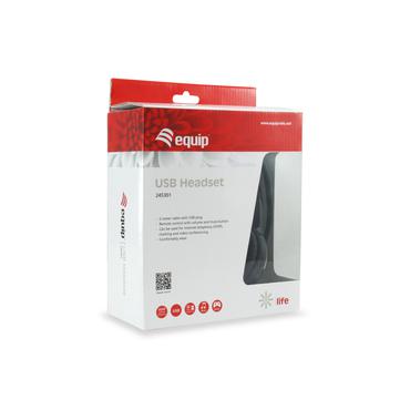 Equip 245301 Headset Ledningsført Opkald/musik USB Type-A Sort