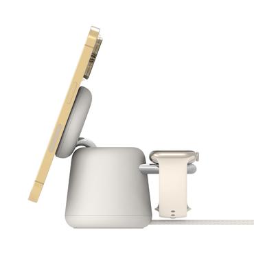 Belkin BoostCharge Pro 2-in-1 tr&aring;dl&ouml;st laddst&auml;ll - med MagSafe - + v&auml;xelstr&ouml;msadapter - 15 Watt - MFI-certifierad