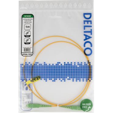 Deltaco OS2 Fiber cable, SC - SC, simplex, APC/APC, 1,0m