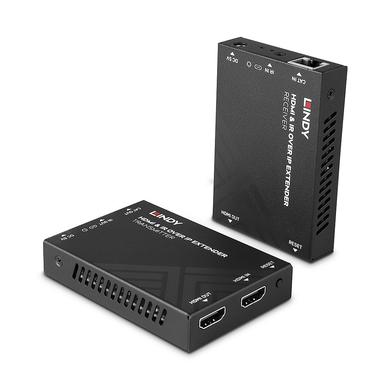 Lindy HDMI & IR &uuml;ber IP Extender Erweitert die HDMI-Signalreichweite unter Verwendung eines IP-Netzwerkes (38398)