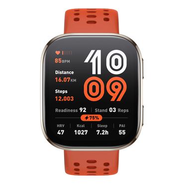 Amazfit Bip 6 Red 5 cm (1.97") AMOLED Digital 390 x 450 pixel Berøringsskærm Guld GPS (satellit)