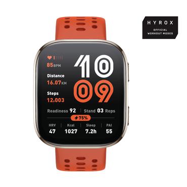 Amazfit Bip 6 Red 5 cm (1.97") AMOLED Digital 390 x 450 pixel Berøringsskærm Guld GPS (satellit)