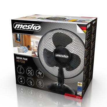Mesko MS 7308 Desk fan, Diameter 23cm, 2 speed settings, Up-down adjustment, Stable base, Power 30W